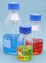 Reagent Bottle with Screw Cap, Clear, GL45, Boro 3.3 