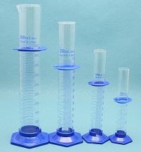 Measuring Cylinder with Plastic Hexagon Base & Guard Ring
