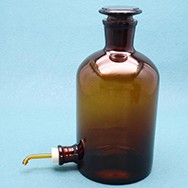 Aspirator Bottle with Bottom Rubber Plug，Amber
