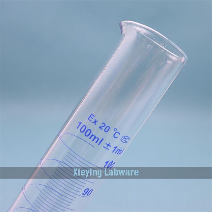 Measuring cylinder with glass hexagonal base
