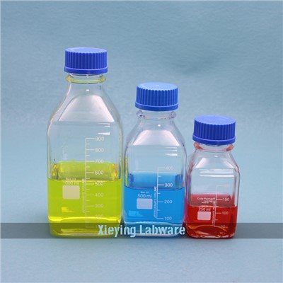 Square Reagent Bottle with GL45 Lid