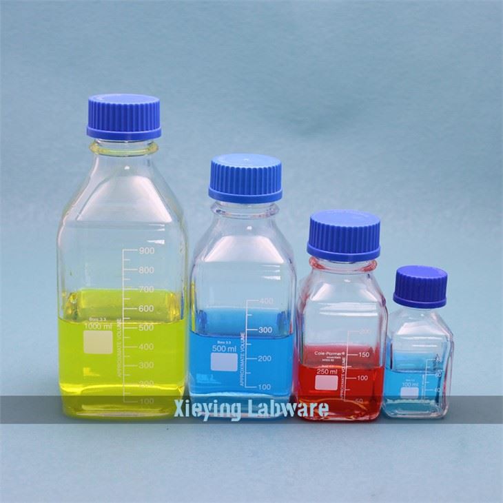 Square Laboratory Glass Reagent Bottle