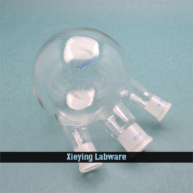 glass three necks boiling flask